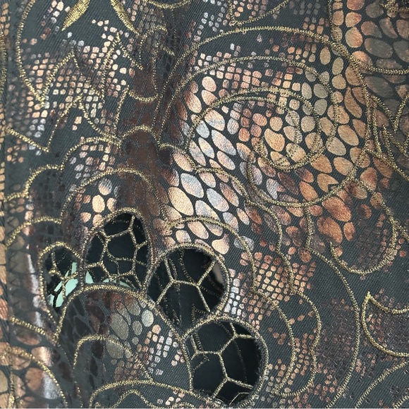 NWT Chico’s Metallic Open Weave Embroidered Jacket, Size 12 - Picture 5 of 7